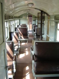 The interior of the steam train, La Trochita