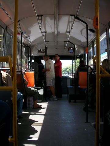 The interior of a buenos aires bus 