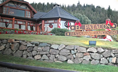 El Patacon restaurant in Bariloche, on a hill overlooking Lake Nahual Huapi