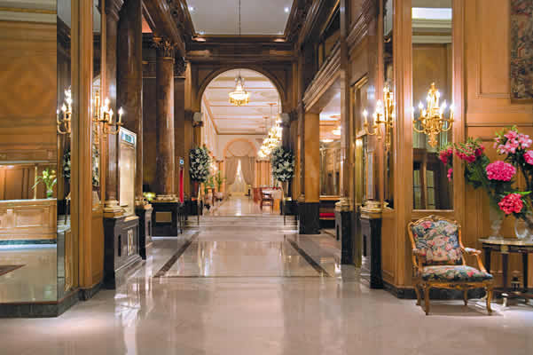 Luxurious hall of the Alvear Palace Hotel