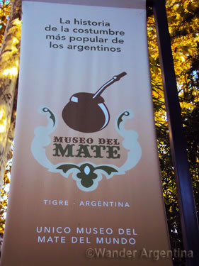 Sign for the mate museum in Tigre, Buenos Aires