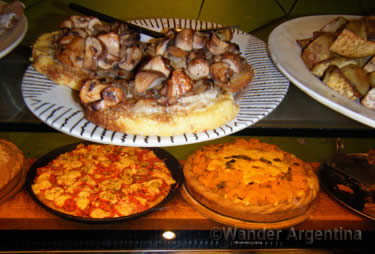 Plates of healthy food at Patatas Bravas restaurant