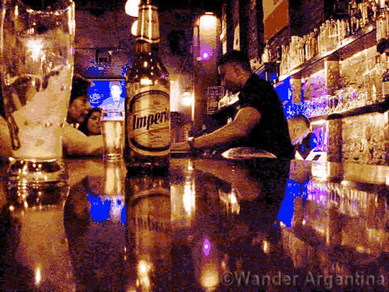 The bar at Krakow pub in San Telmo, Buenos Aires