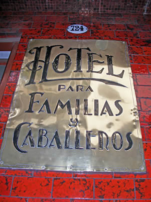 'Hotel para Familias y Caballeros' (Hotel for families and gentlemen) in Buenos Aires 