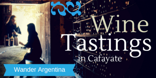 Wine Tasting in Cafayate words on picture of a wine bodega
