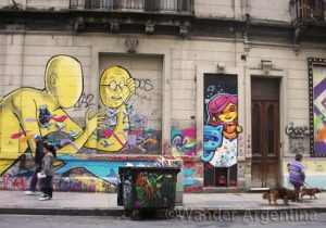 Colorful graffiti in San Telmo Buenos Aires. Check out the street art tours on Wander Argentina 