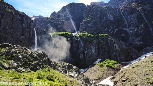 The Garganta del Diablo, or 'Devil's Throat' waterfall on Mount Tronador in Nahuel Huapi National Park in Argentina's section ofPatagonia