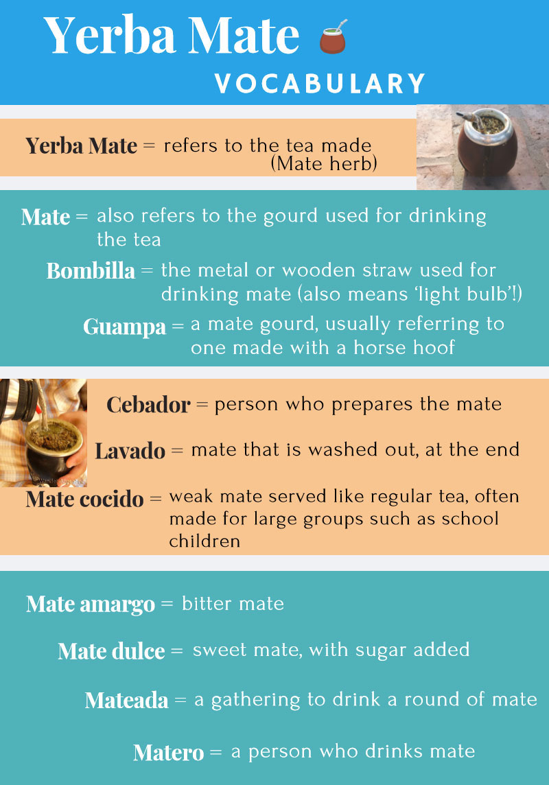 Yerba mate tea Spanish vocabulary of Yerba Mate 