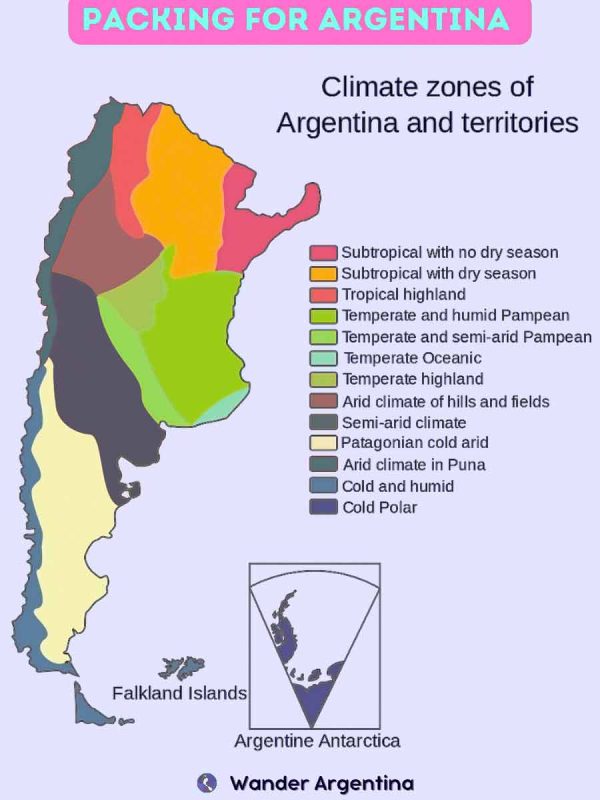 Argentina Climate zone map