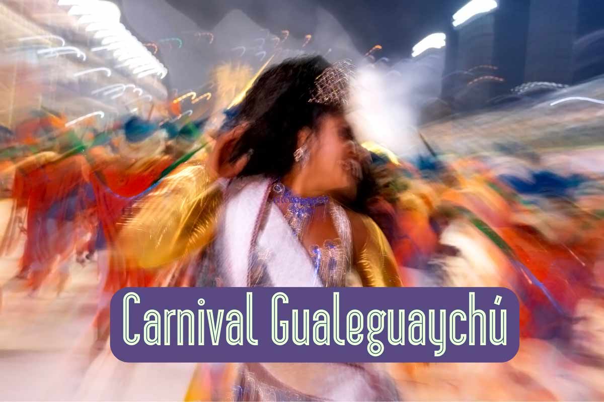 Woman dancing in carnival (blurry)