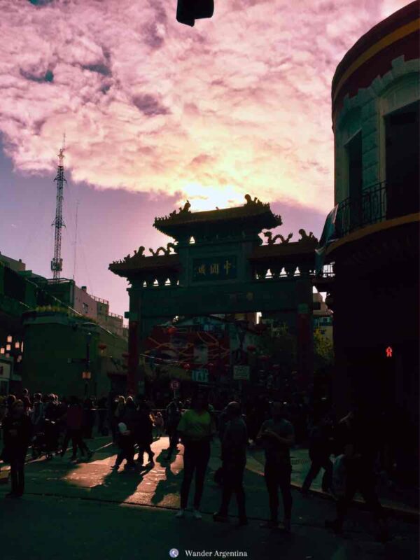 Buenos Aires Chinatown entrance at sunset