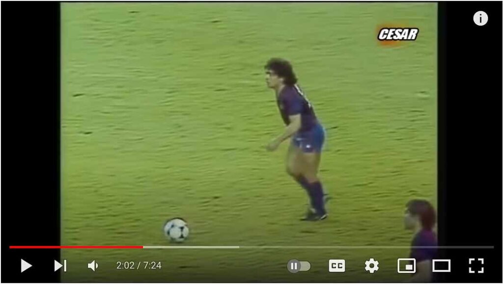 Diego Armando Maradona's last game playing with Barcelona 