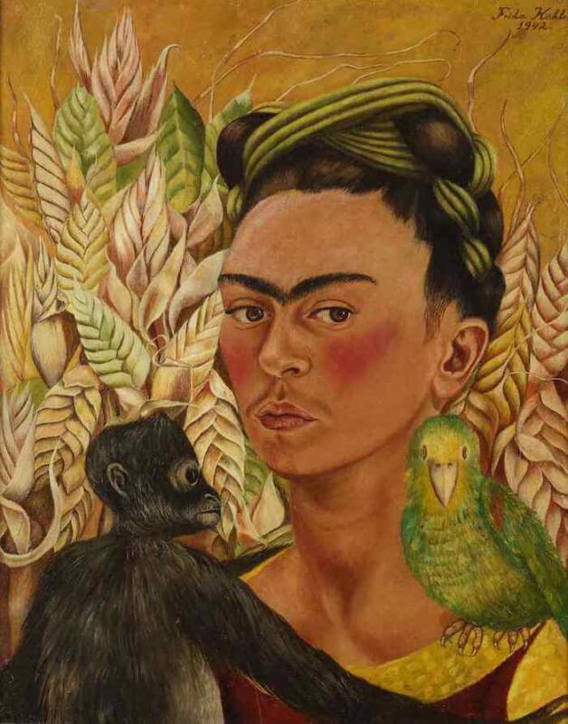 Frida Kahlo, 'Self portrait with Money and Parrot' artwork from MALBA 