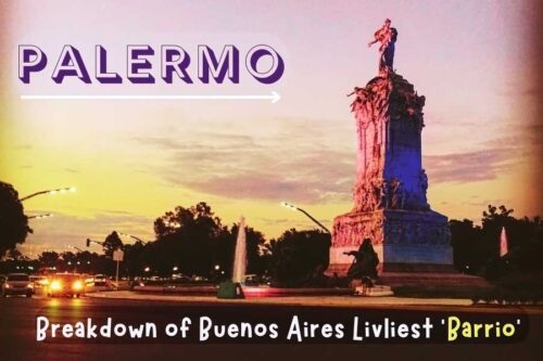 Palermo Spanish Monument at sunset.