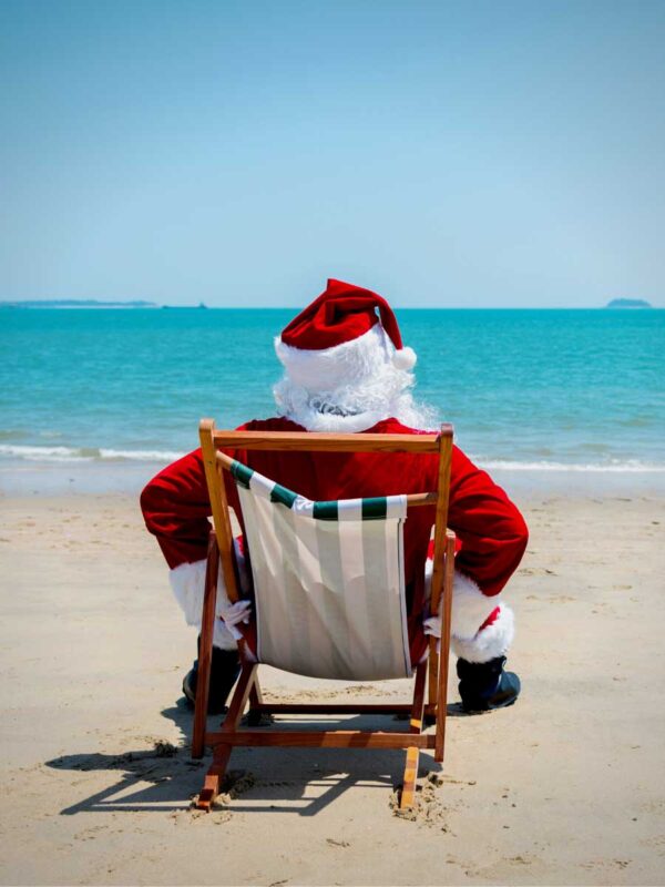 Santa Claus at the beach 