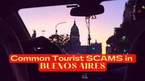 Common Scams in Buenos Aires (words on picture of city)