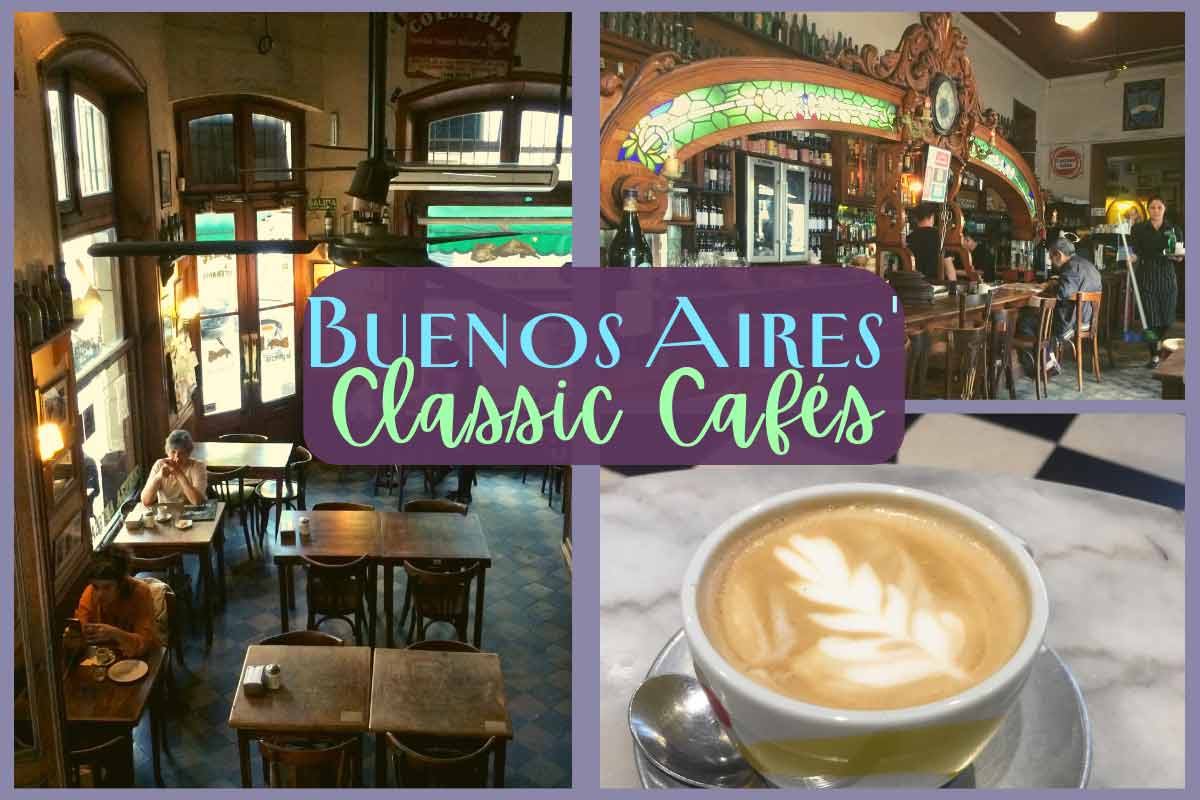 Buenos Aires classic cafes -- collage of cafes
