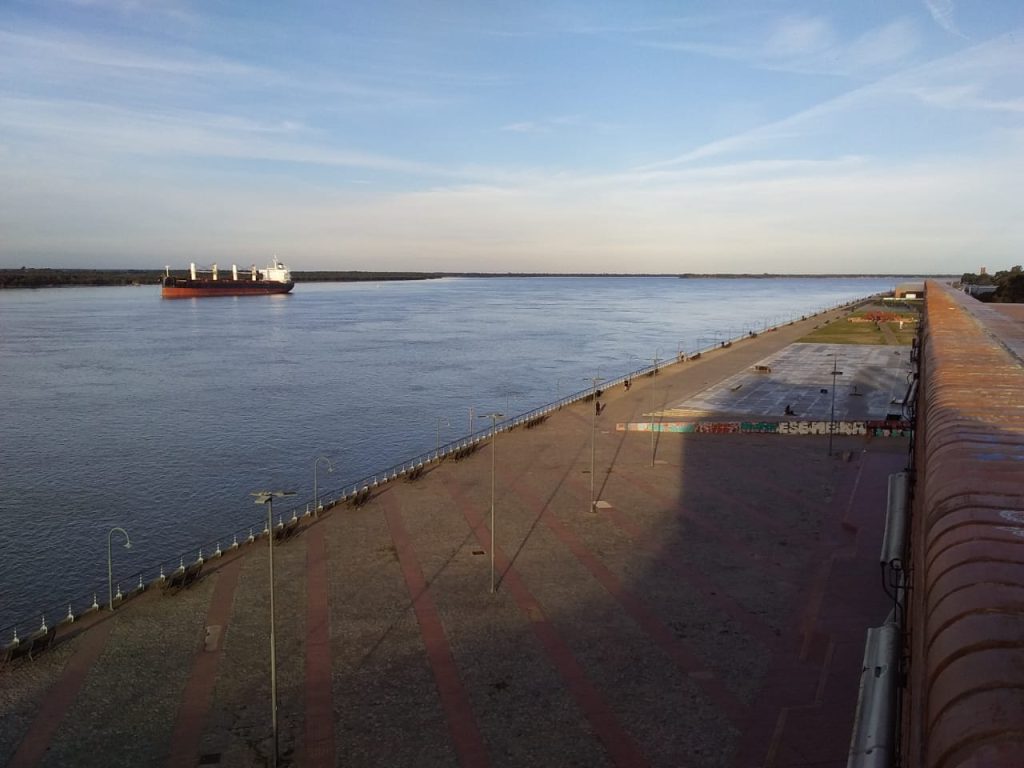 A freight as seen from the pier of Rosario 