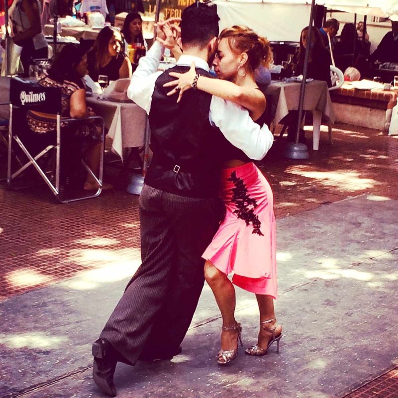 Tango dancers embraced 